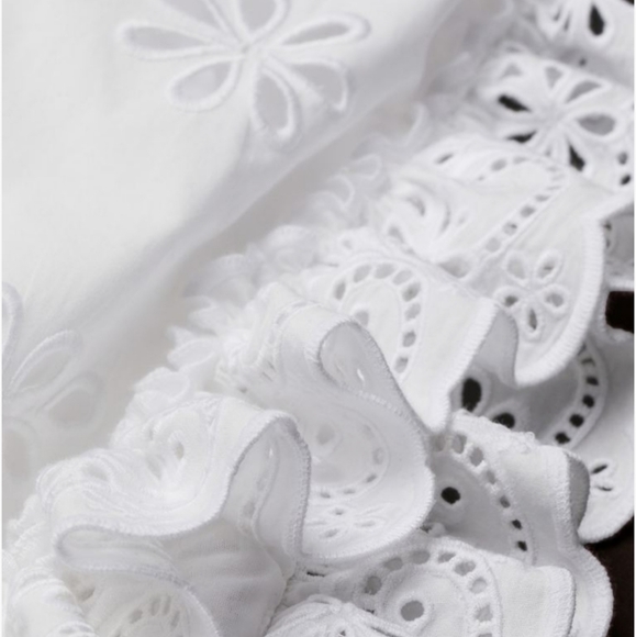 NWT Simone Rocha × H&M Eylet white dress with puff sleeves Cinch Waist - Picture 6 of 16
